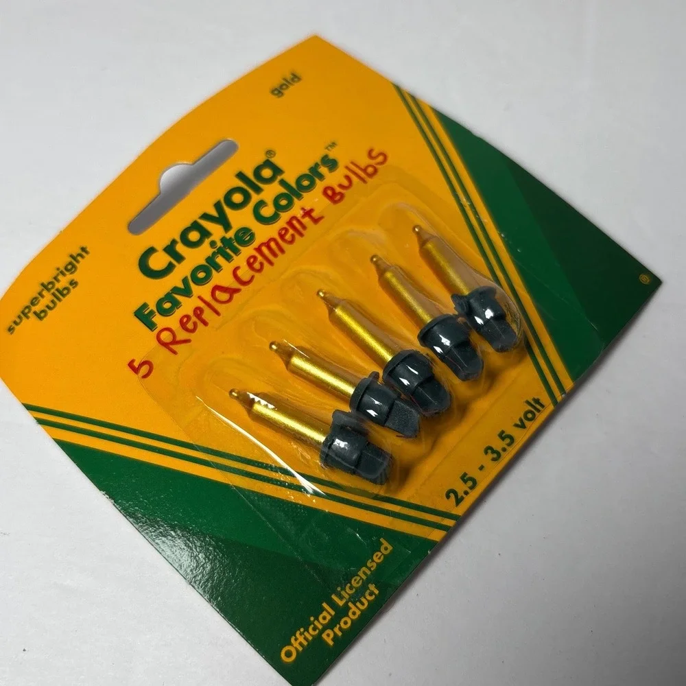 Crayola Favorite Colors Gold Replacement Bulbs 5 Pack 2.5 3.5 Volt‎ Superbright